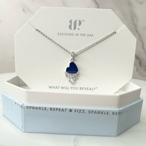 Bomb Party Glamorous Girl Sapphire Blue Necklace RBP8845 NWT
